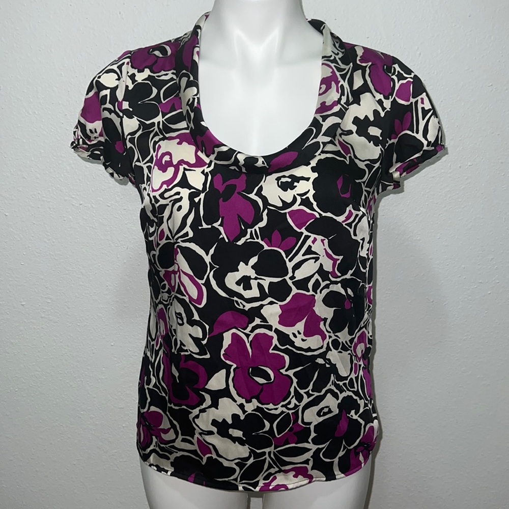 Apostrophe Purple Black White Top Sz S